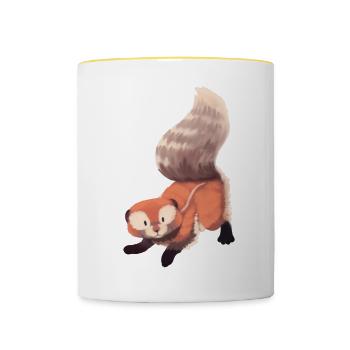 Ground squirrels illustration - Contrasting Mug - white/yellow - Front