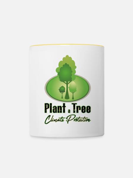 Plant a Tree - Climate Protection - Tasse zweifarbig - Weiß/Gelb