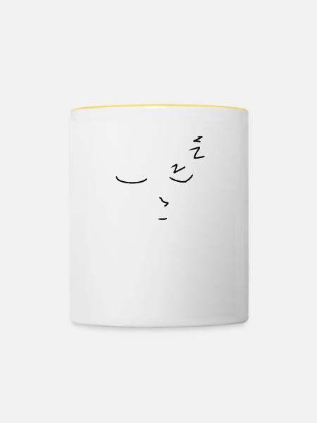 Schlafen - Tasse zweifarbig - Weiß/Gelb