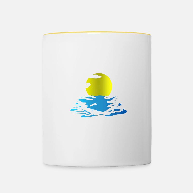 sea - Contrasting Mug - white/yellow