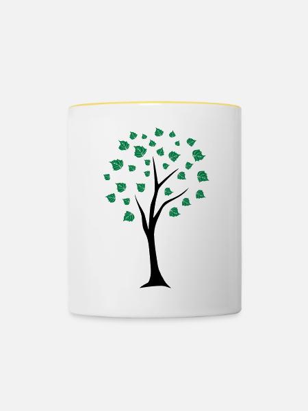 Lebensbaum - Tasse zweifarbig - Weiß/Gelb