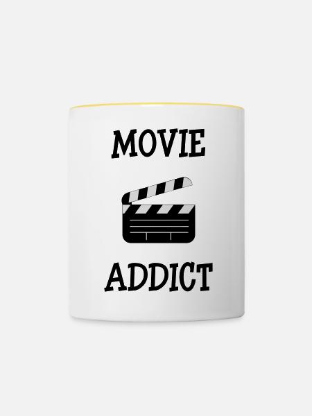 Movie Addict - Tasse zweifarbig - Weiß/Gelb