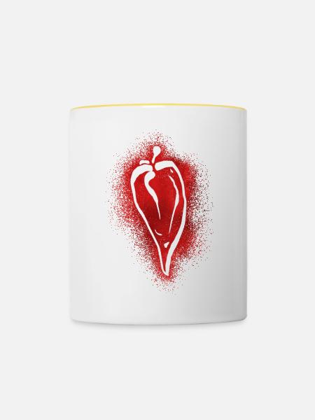 Red Hot Chilli Pepper - Tasse zweifarbig - Weiß/Gelb