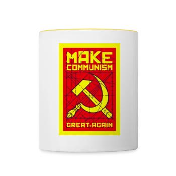 Plakat Machen Sie den Kommunismus wieder großartig - Tasse zweifarbig - Weiß/Gelb - Vorne