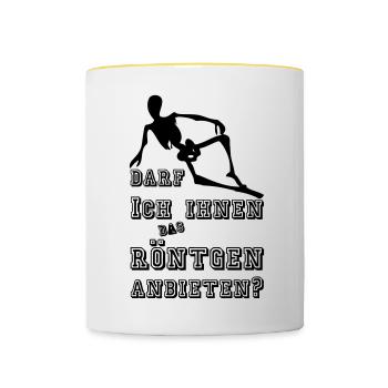 Röntgen anbieten Medizin Geschenk - Tasse zweifarbig - Weiß/Gelb - Vorne