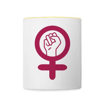 International Women's Day 8 March - Contrasting Mug - white/yellow - Front