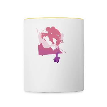Klettern Berg Alpen Natur Klettersport Geschenk - Tasse zweifarbig - Weiß/Gelb - Vorne