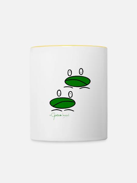 Froschpärchen © Chyropterum Innoxius - Tasse zweifarbig - Weiß/Gelb