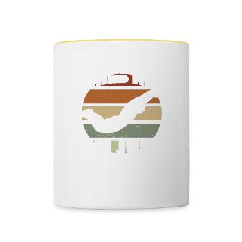 Schwimmen Bademeister Schwimmkurs Freibad Geschenk - Tasse zweifarbig - Weiß/Gelb - Vorne