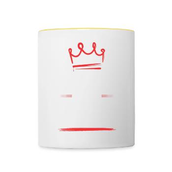 Équipage de course - Mug contrasté - blanc/jaune - Devant
