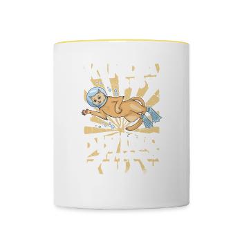 Tauchen Scuba Tauchlehrer Urlaub Sommer Geschenk - Tasse zweifarbig - Weiß/Gelb - Vorne