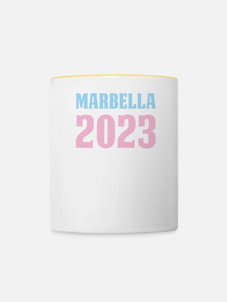 Marbella 2023 - Tasse zweifarbig - Weiß/Gelb