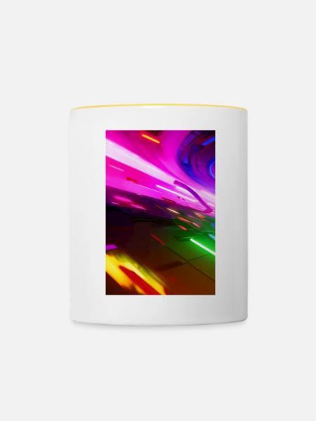 Muster und Formen - Tasse zweifarbig - Weiß/Gelb