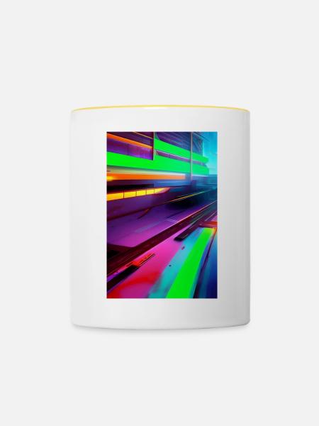 Muster und Formen - Tasse zweifarbig - Weiß/Gelb