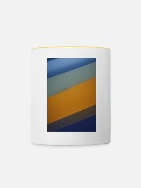 Streifen Muster - Tasse zweifarbig - Weiß/Gelb
