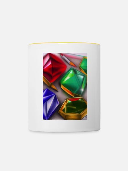 Edelsteine - Tasse zweifarbig - Weiß/Gelb
