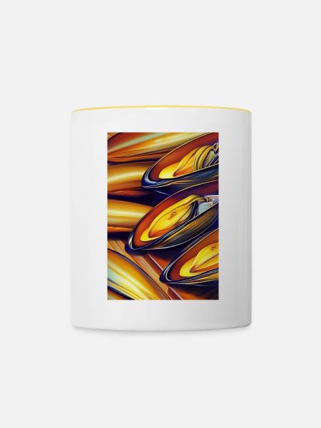 Muscheln - Tasse zweifarbig - Weiß/Gelb