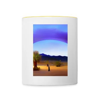Arabische Wüste - Tasse zweifarbig - Weiß/Gelb - Vorne