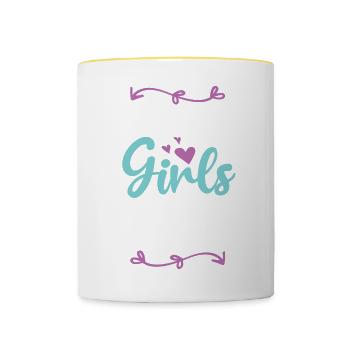 Amsterdam Girls Tour - Mug contrasté - blanc/jaune - Devant