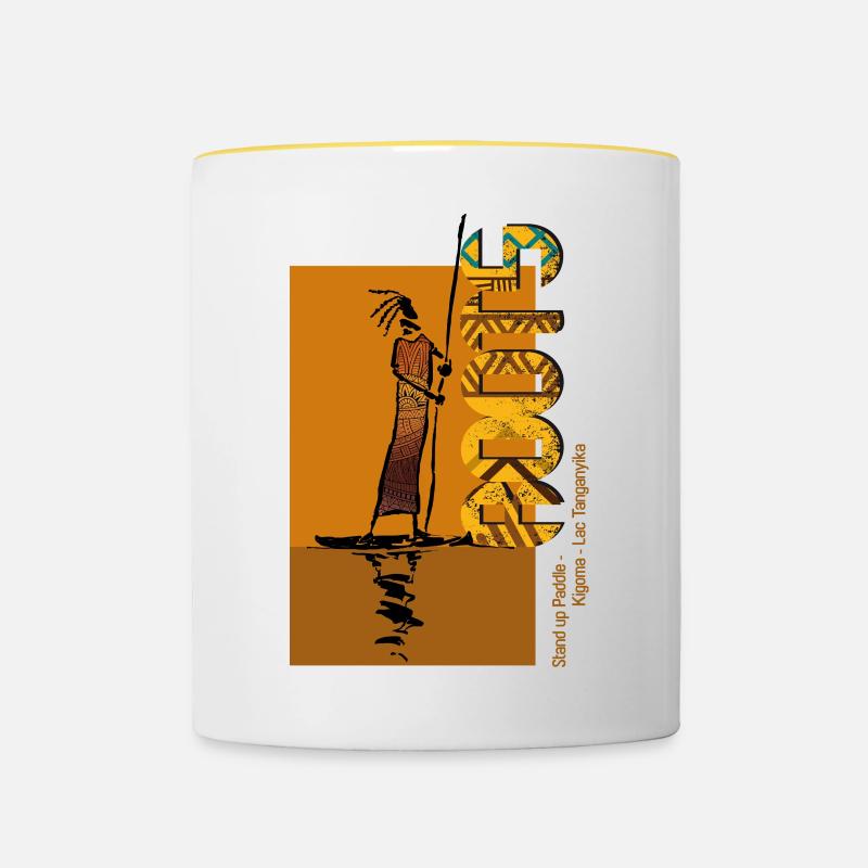 Stand up paddle Roots - Mug contrasté - blanc/jaune