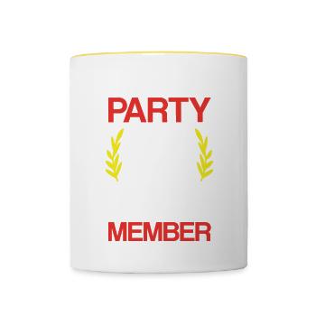 Équipe de fête en Californie - Mug contrasté - blanc/jaune - Devant