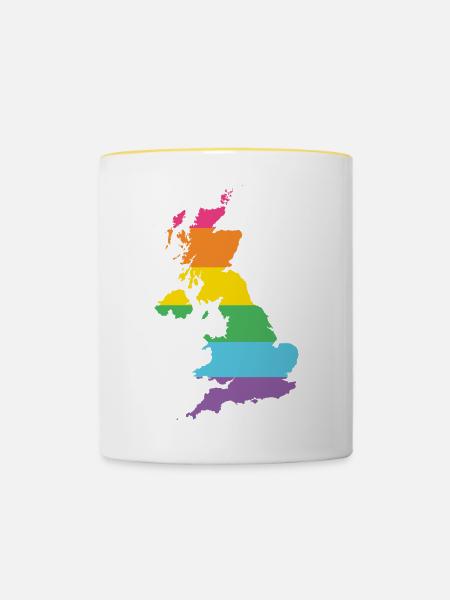 LGBTQ Großbritannien - Tasse zweifarbig - Weiß/Gelb