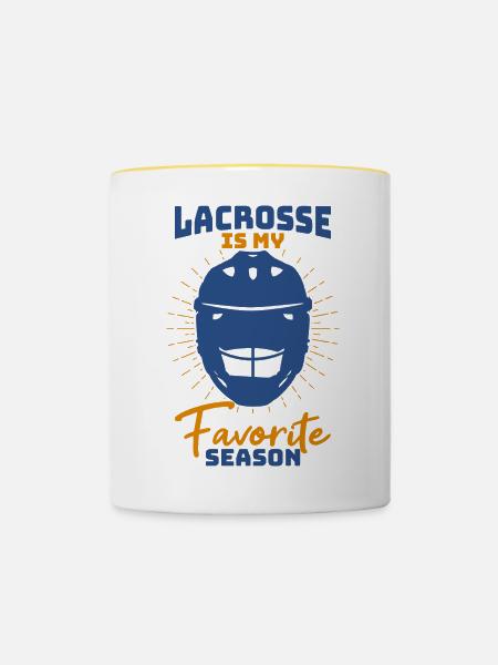 Lacrosse Saison - Tasse zweifarbig - Weiß/Gelb