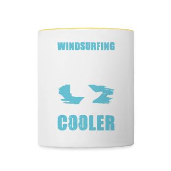 windsurf papa - Tasse zweifarbig - Weiß/Gelb - Vorne