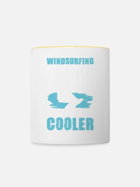 windsurf mama - Tasse zweifarbig - Weiß/Gelb