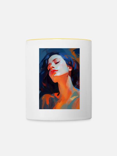 Traum-Reflexion - Tasse zweifarbig - Weiß/Gelb