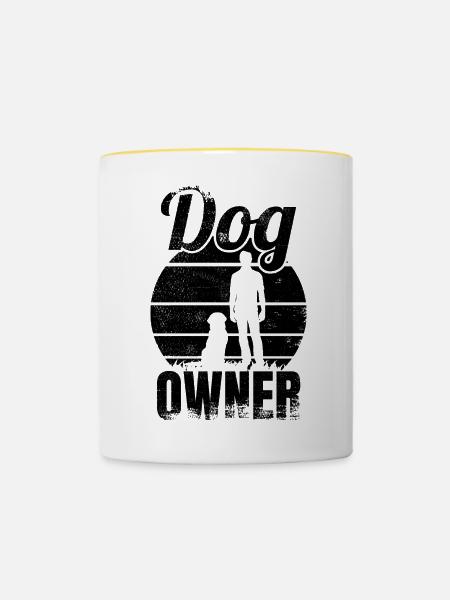 Hundebesitzer - Tasse zweifarbig - Weiß/Gelb