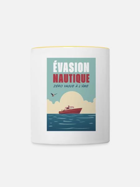 Nautische Flucht - Tasse zweifarbig - Weiß/Gelb