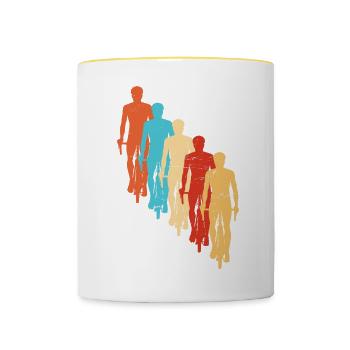 Cycling Cycling Cycling Mountain Bike Women Cycling - Contrasting Mug - white/yellow - Front