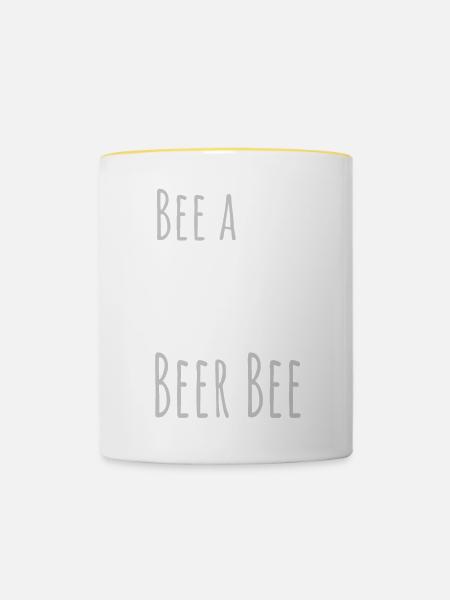 bee a beer bee - Tasse zweifarbig - Weiß/Gelb