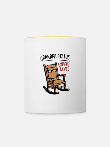 Grandpa Status: Expert  - Tasse zweifarbig - Weiß/Gelb