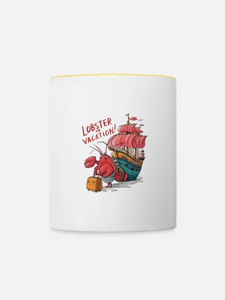 Lobster Vacation - Tasse zweifarbig - Weiß/Gelb