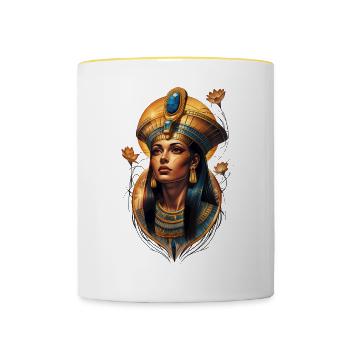 Die königliche Anmut einer majestätischen Ägypterin - Tasse zweifarbig - Weiß/Gelb - Vorne