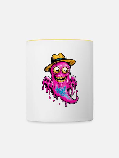 KleinesGespenst - Tasse zweifarbig - Weiß/Gelb