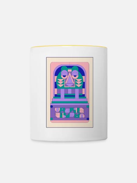 Vampir - Tasse zweifarbig - Weiß/Gelb