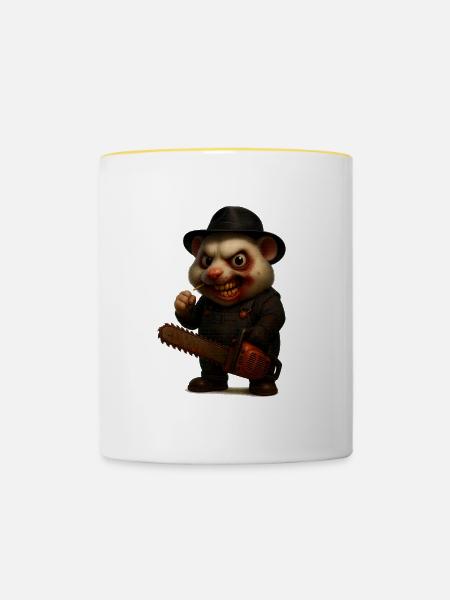KettensägenBob - Tasse zweifarbig - Weiß/Gelb