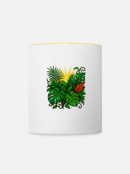 Sunbeam Jungle Burst - Tasse zweifarbig - Weiß/Gelb