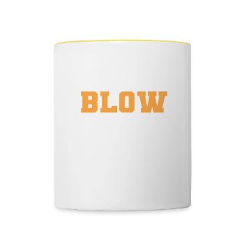 I will blow myself Band member gift - Contrasting Mug - white/yellow - Front
