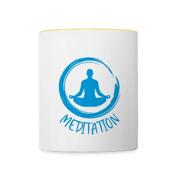 Meditation / Zen / Relax - Contrasting Mug - white/yellow - Front