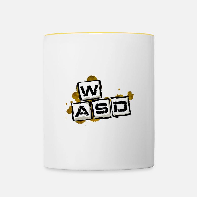 WASD - Tasse zweifarbig - Weiß/Gelb