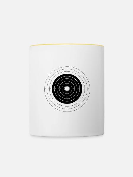 Perfekter Treffer - Tasse zweifarbig - Weiß/Gelb