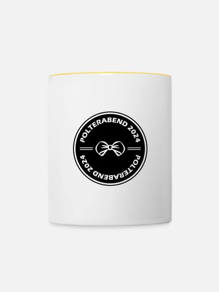 Polterabend 2024 - Tasse zweifarbig - Weiß/Gelb