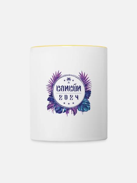 Cancun 2024 - Tasse zweifarbig - Weiß/Gelb