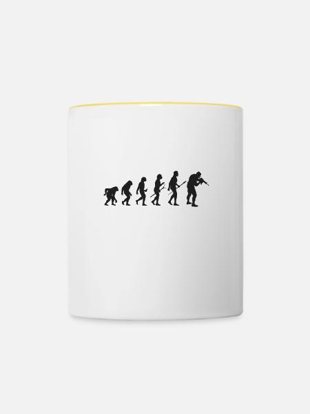 Militärische Entwicklung - Tasse zweifarbig - Weiß/Gelb