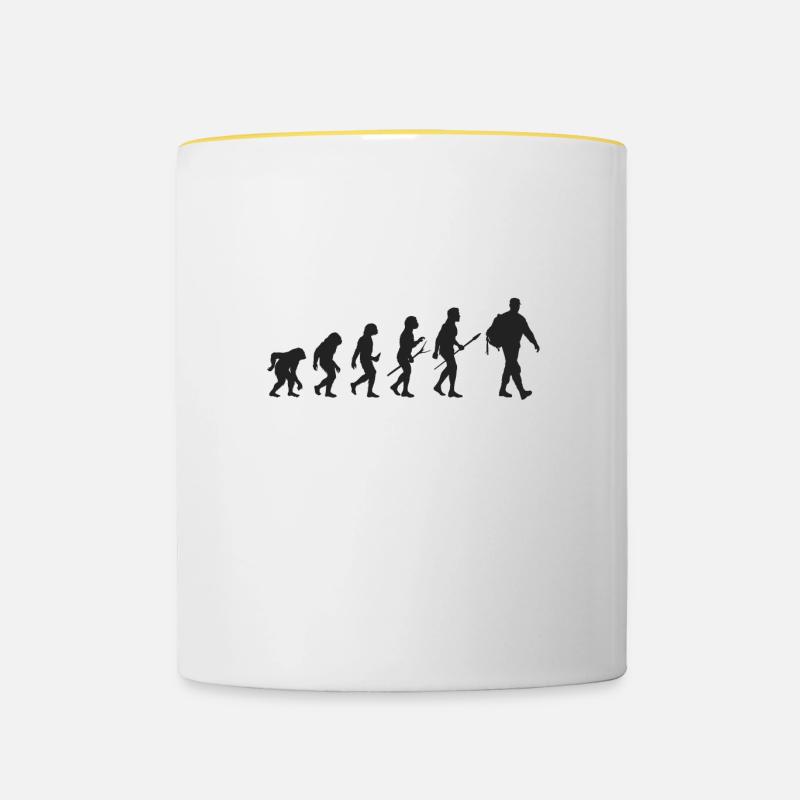 Bewaffnet mit der Erde, der natürlichen Evolution - Tasse zweifarbig - Weiß/Gelb