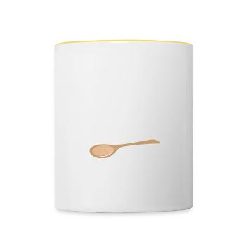 Funny Italian Mom Adulting Wooden Spoon Survivor - Tasse zweifarbig - Weiß/Gelb - Vorne